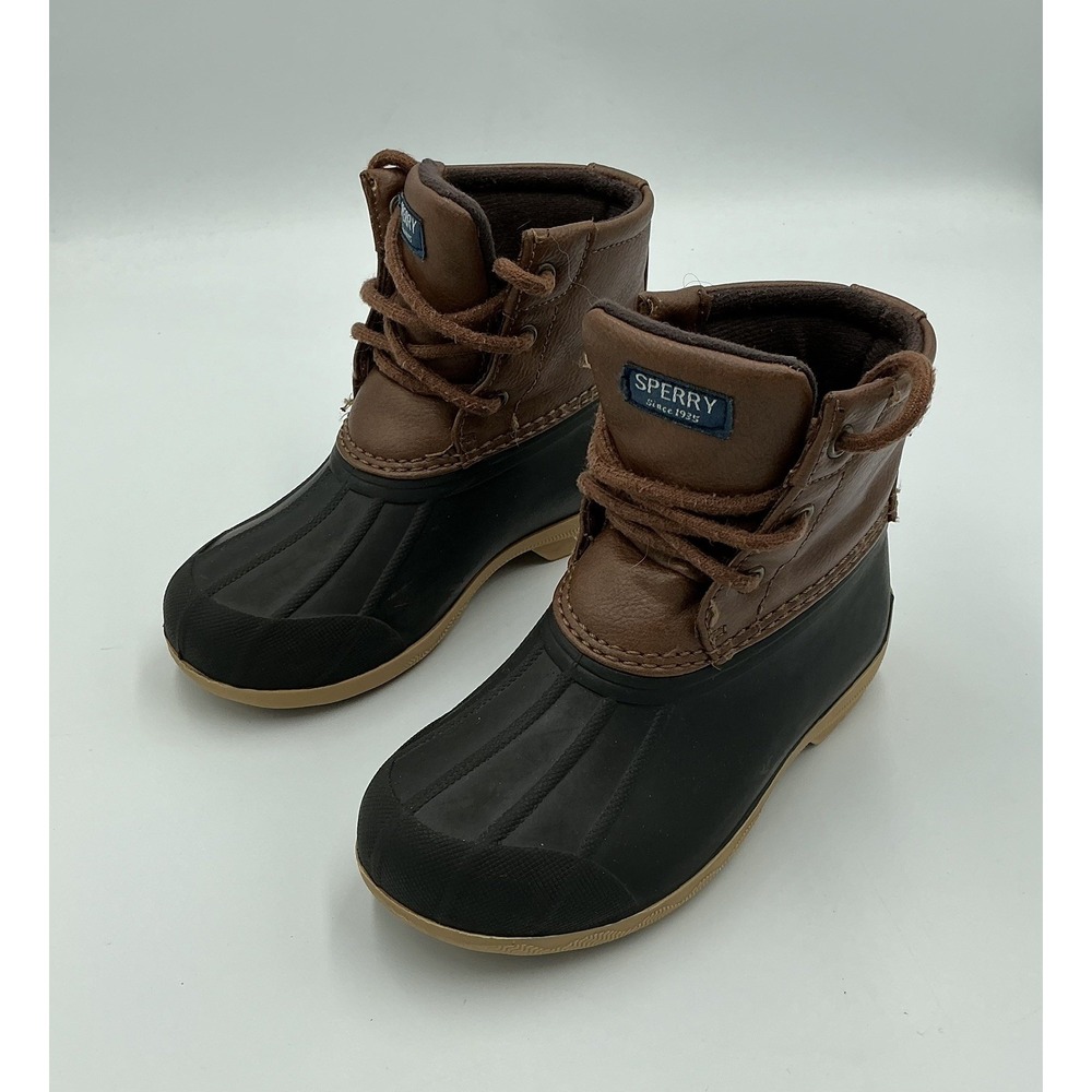 Sperry Port Boot Tan/Black Kids Size 10M (US) Excellent Condition